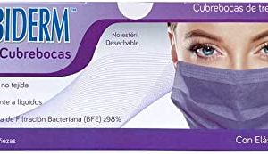 CUBREBOCAS TRES PLIEGOS (MORADO) C/50 PZAS